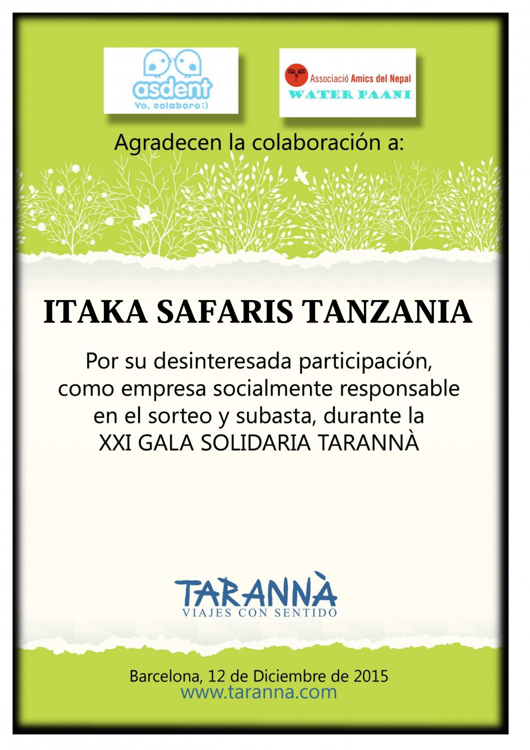 Itaka Safaris_Gala Solidaria Tarannà